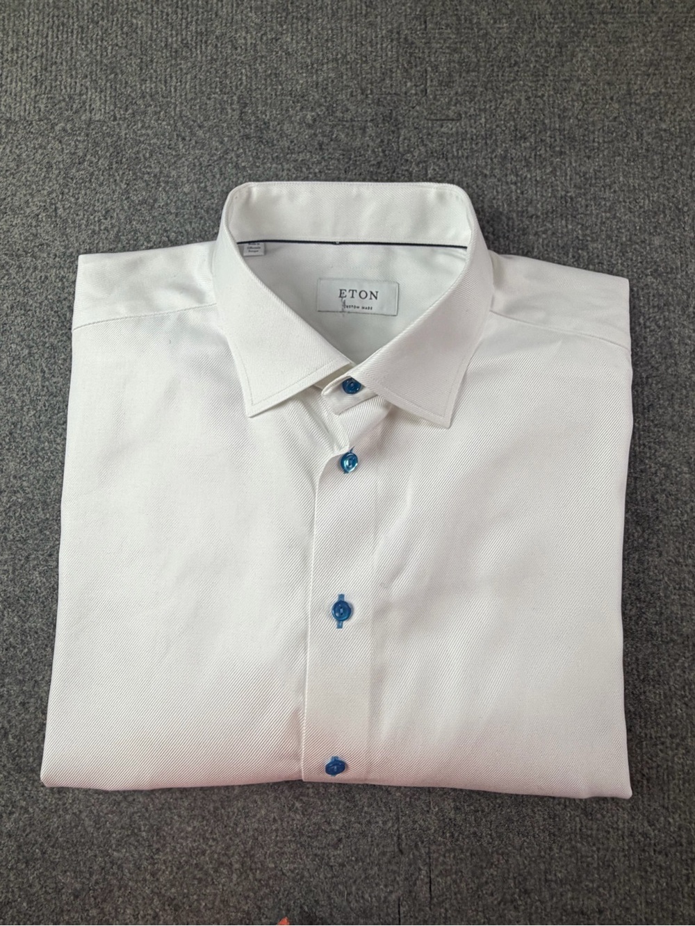 Eton Custom Made Mens 100% Cotton Long Sleeve Dress Shirt Size 3XL-18 White